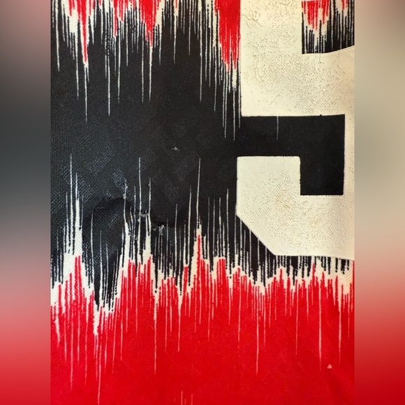 Soccer Jersey Ring of Fire Black Red Amp Stripe L Large vintage - Picture 7 of 9